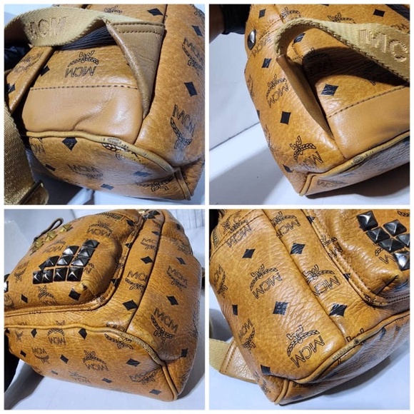 Authentic MCM Visetos Studded Small Stark M Backpack Cognac - Picture 16 of 16